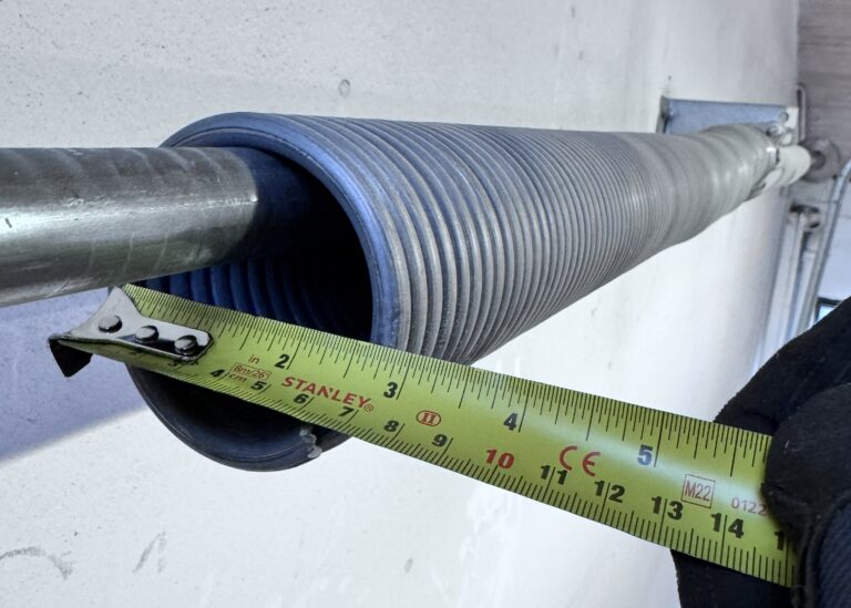 Measuring torsion spring inside diameter for broken garage door spring repair